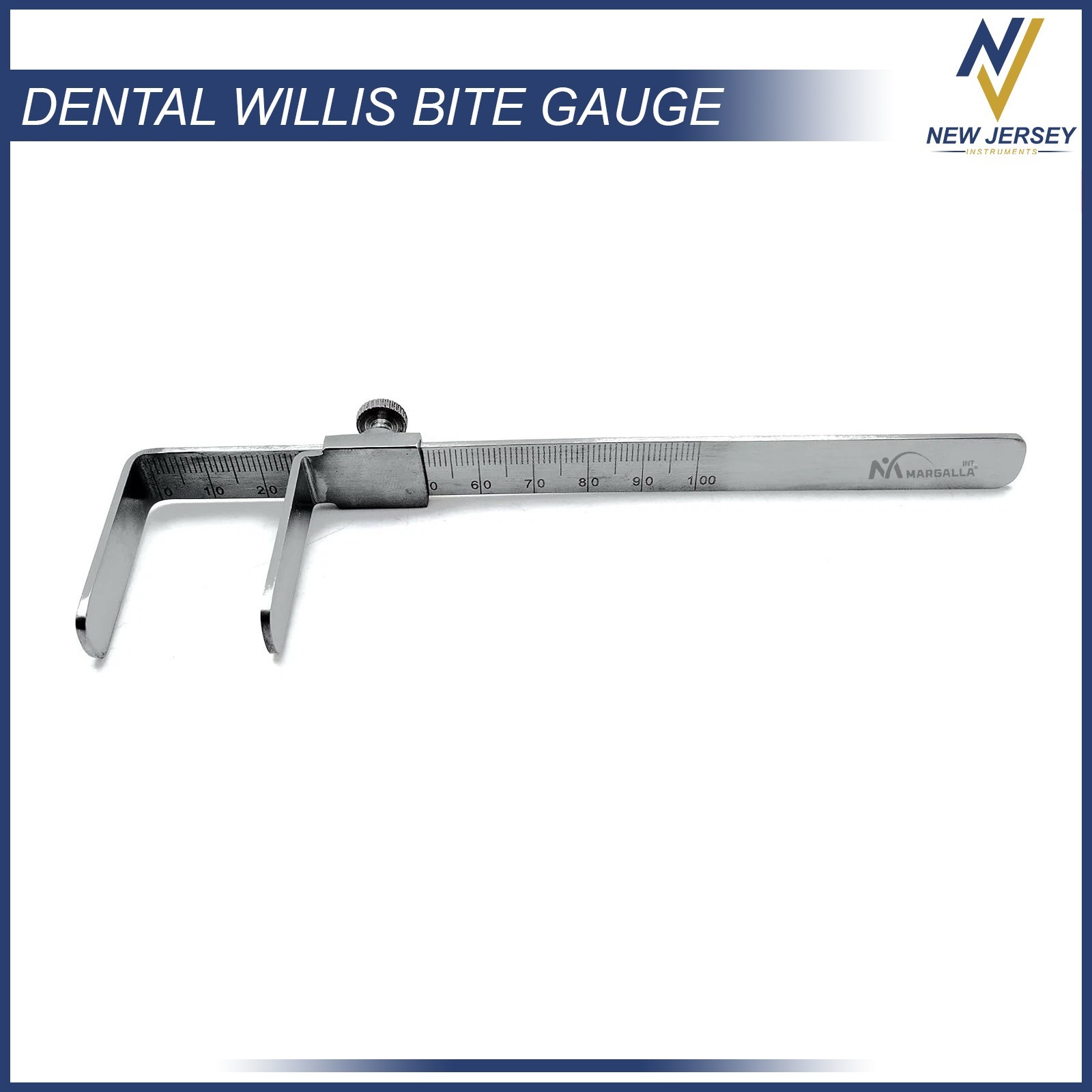 Dental Willis Bite Gauge Stainless Steel Orthodontic Dental Measurement Gauge