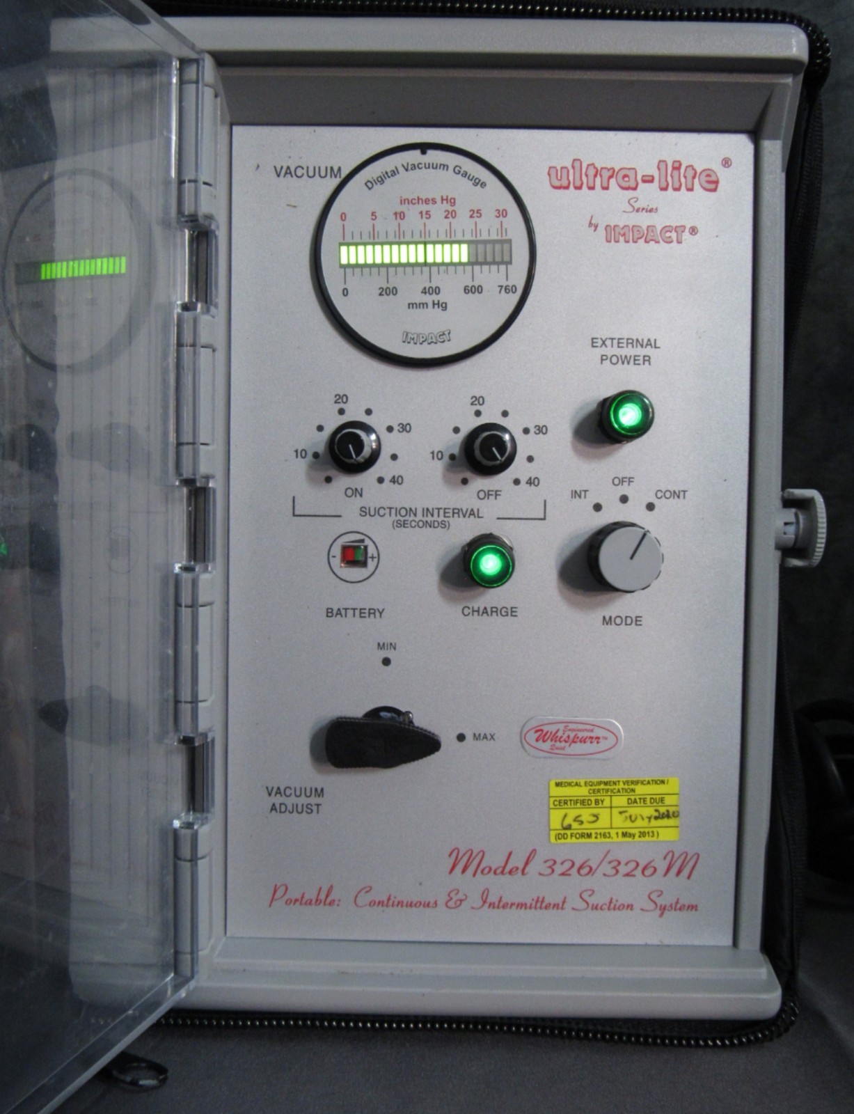* Ultra-Lite 326/326M Impact Portable Continuous & Intermittent Suction System
