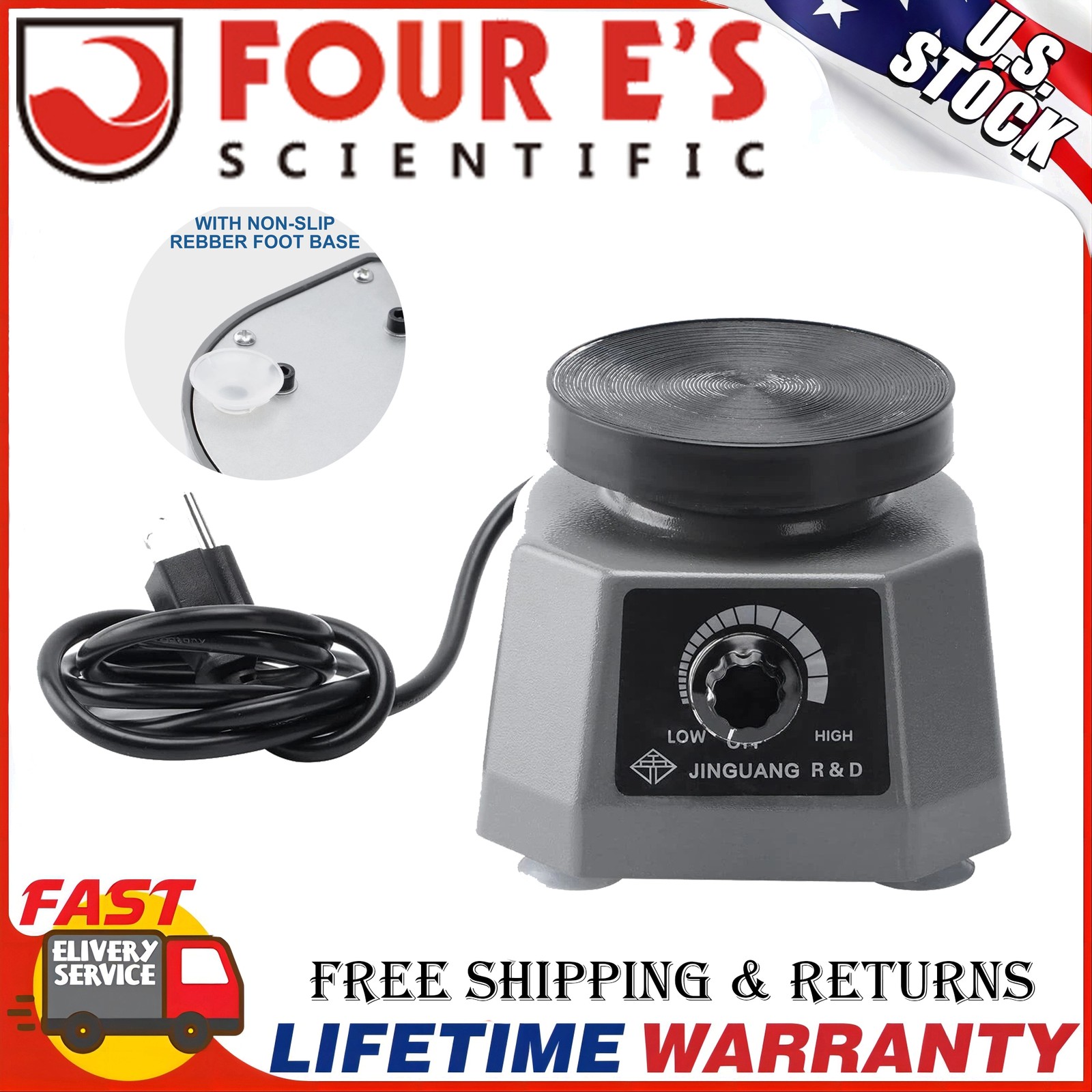 Lab Vibrator Shaker 4″ Round Vibrating Table Dental Vibrating Machine Oscillator