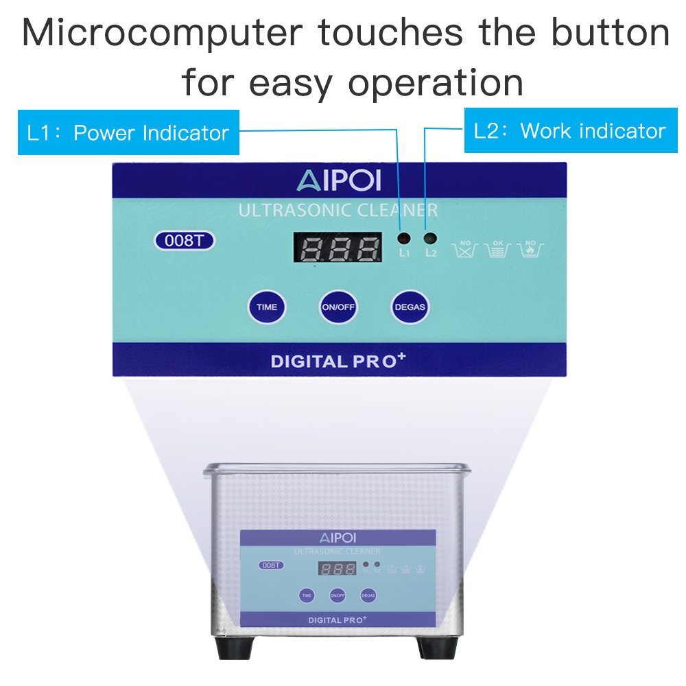 800ml 0.8L Ultrasonic Cleaner Digital Sonic Cleaning Equipment Stainless Steel
