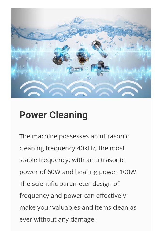 Multifunctional 2L Benchtop Ultrasonic Cleaner w/ Digital Timer, Heater & Degas