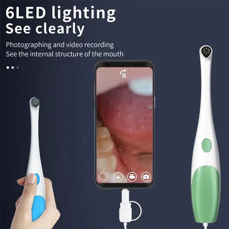 Dental Camera 1080p HD Oral Intraoral Endoscope Adjustable 6 LED Light USB hnk