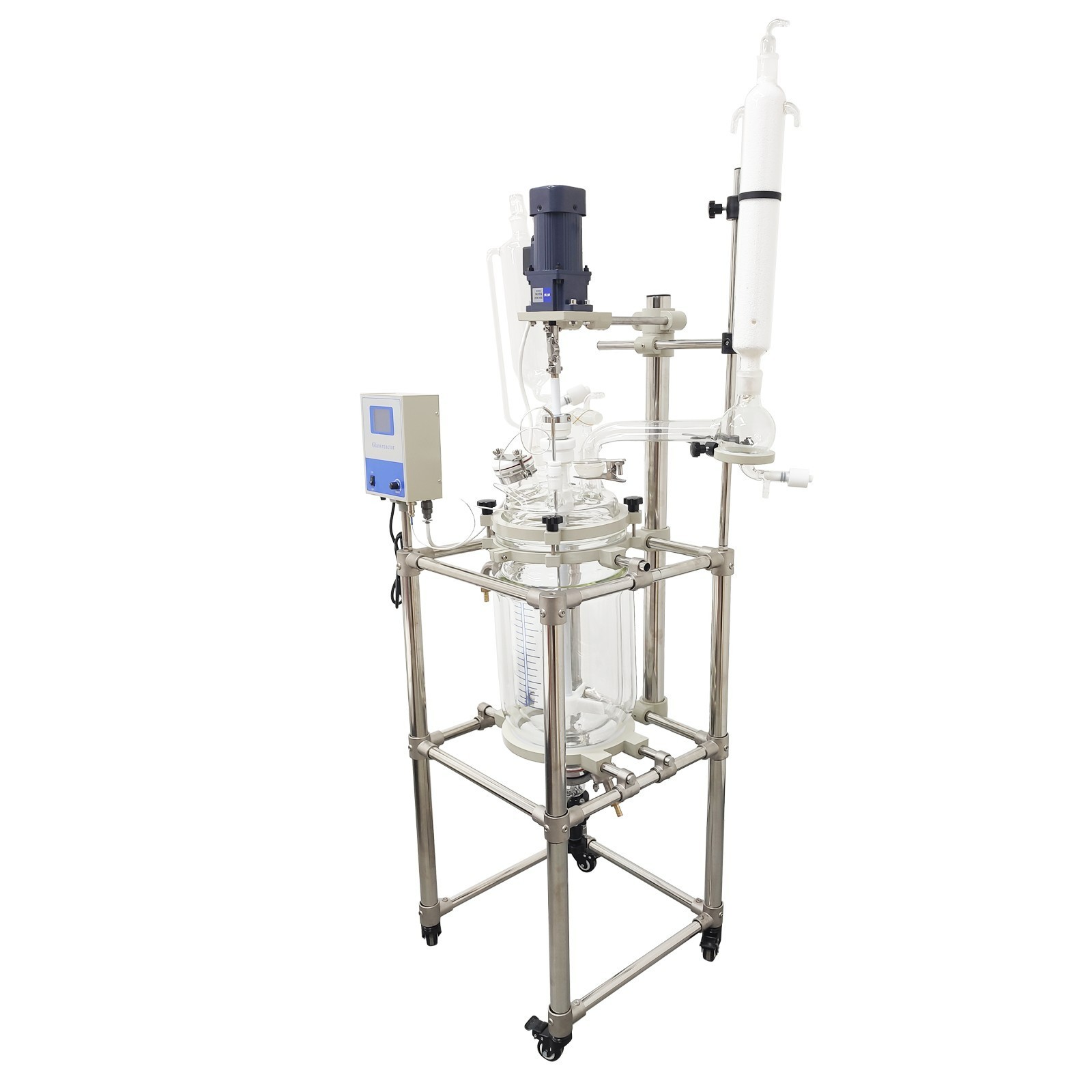10L Double-layer Glass Reaction Kettle 110V for Material Stirring Heating 110V