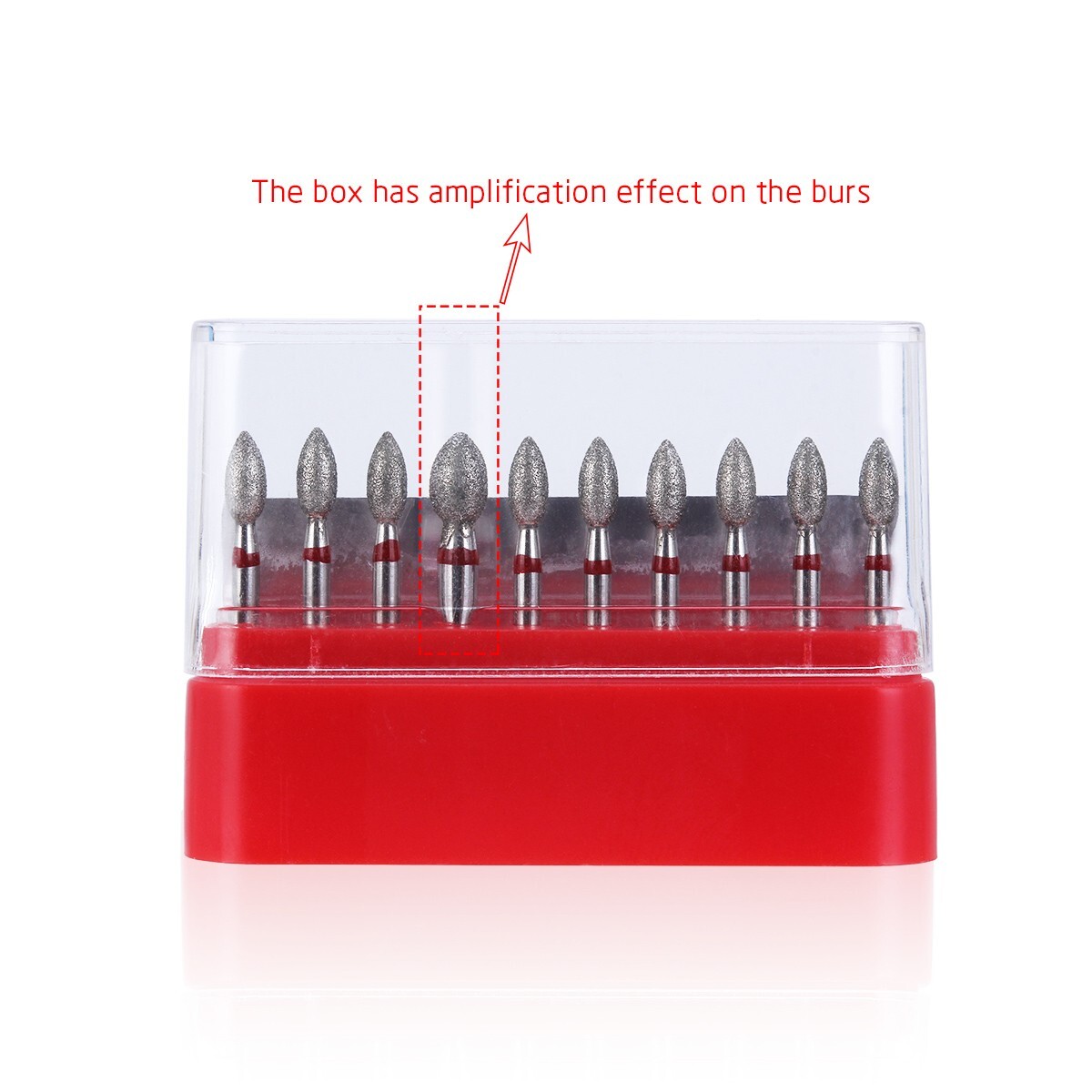 10pcs Dental FG DIAMOND BURS Drill FOOTBALL #368-023F FINE RED for Handpiece