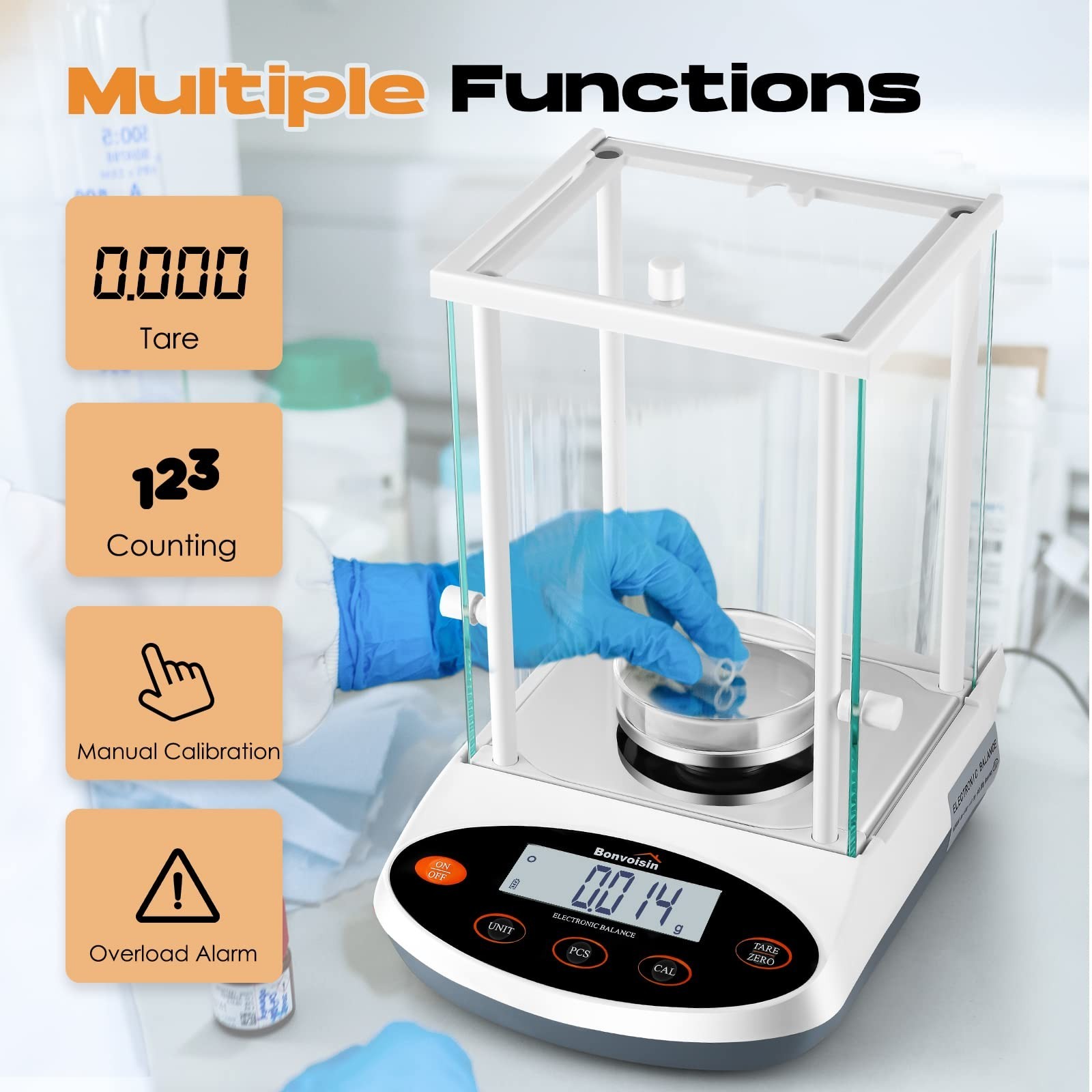 Bonvoisin Analytical Balance 300gx1mg Precision Lab Scale Digital Electronic …