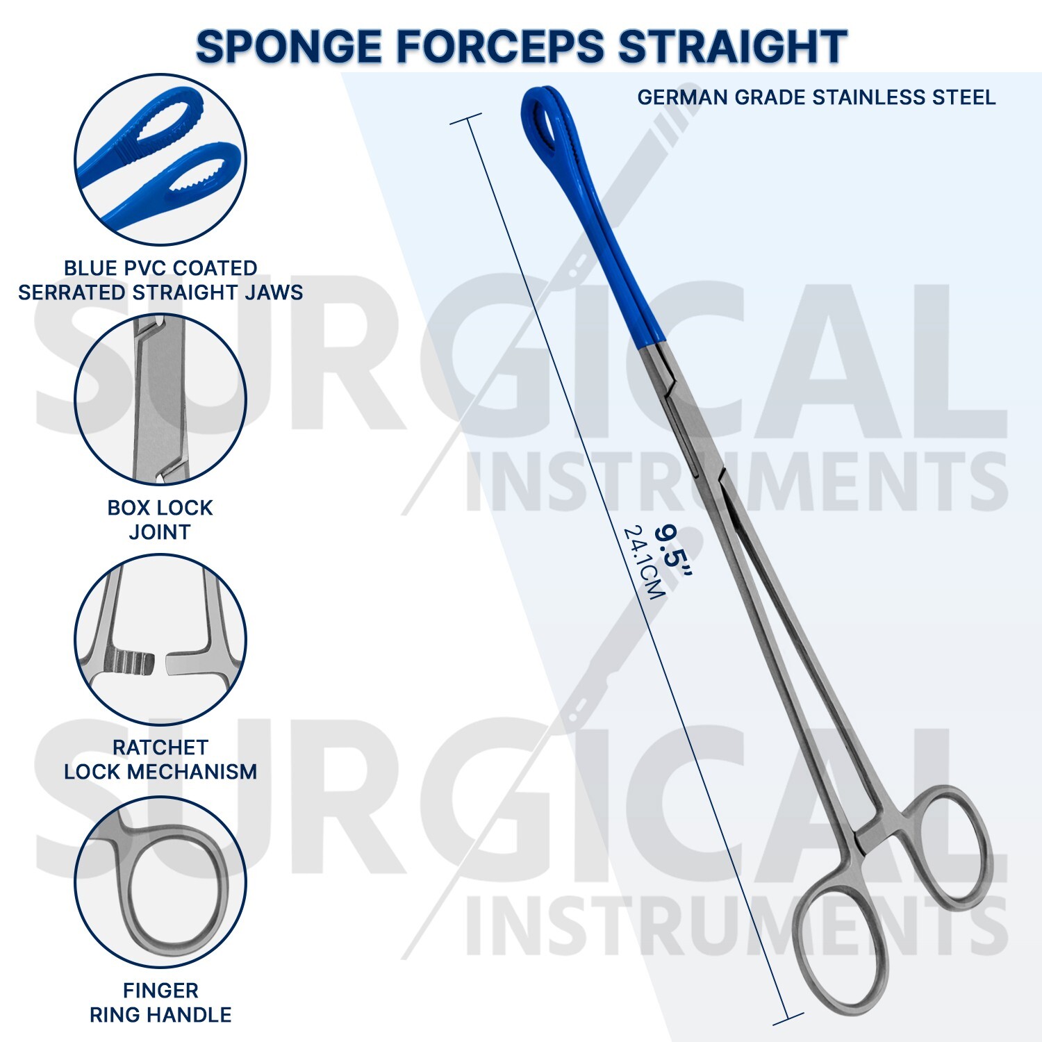 4 Pcs Blue Coated Gynecology Electrosurgical Instruments Set German Grade