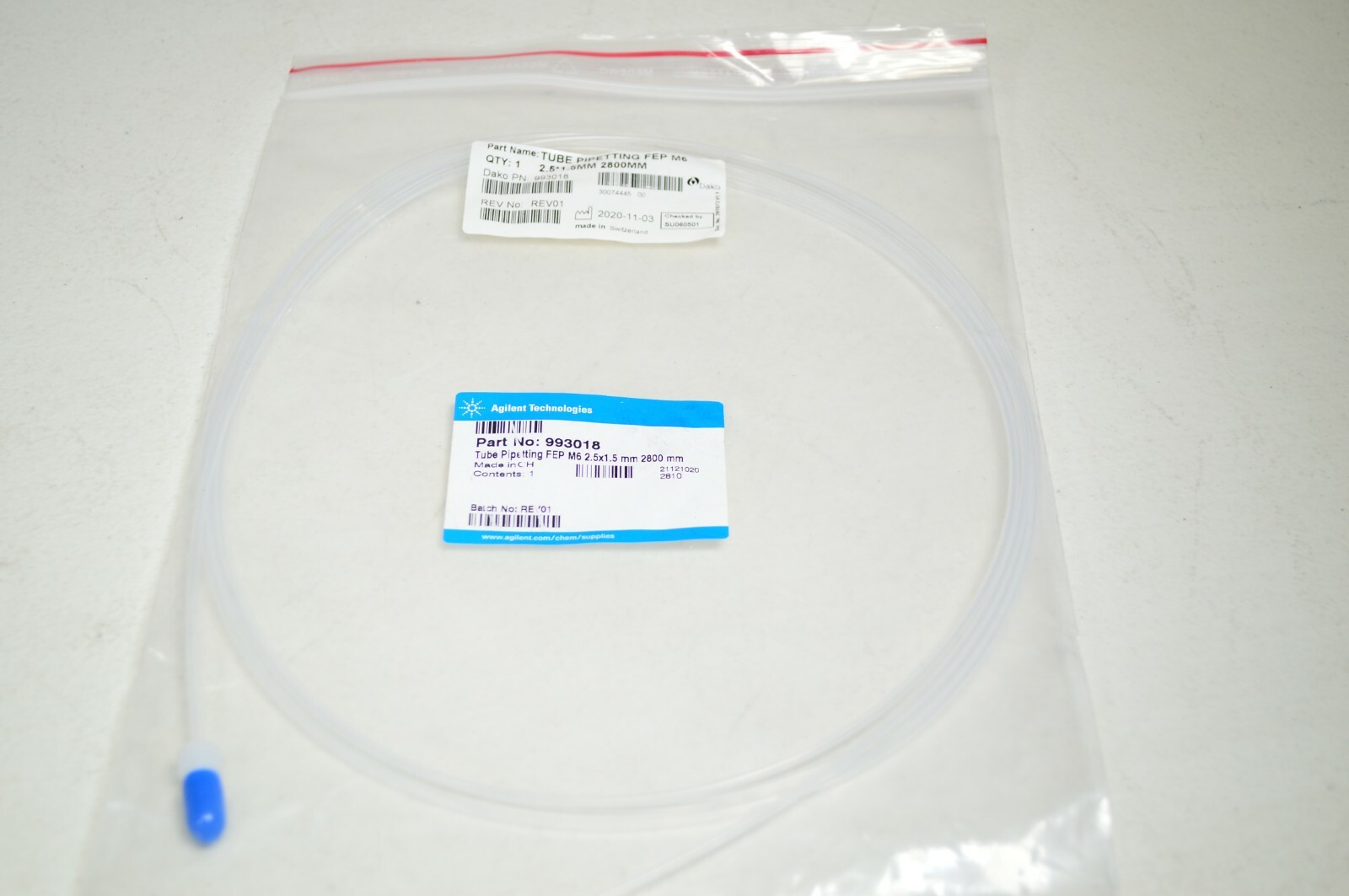 Agilent Technologies 993018 Tube Pipetting FEP M6 2.5×1.5mm 2800mm