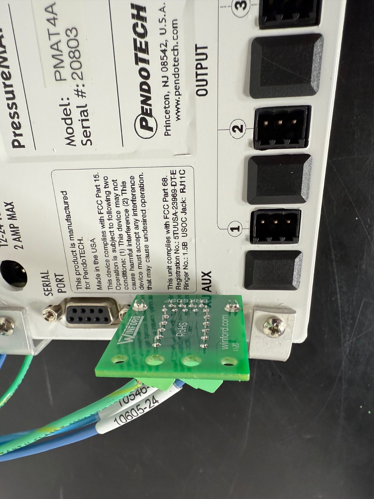 PendoTECH PressureMAT PMAT4A Plus Monitor w/4 x Input, 4 x Output & Aux Cables