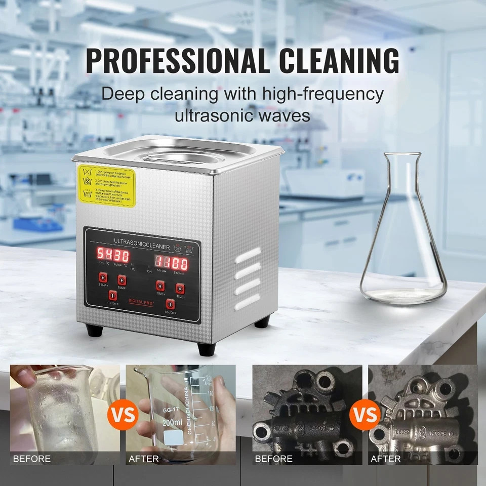 2L Ultrasonic Cleaner with Timer Heating Machine Digital Sonic Cleaner