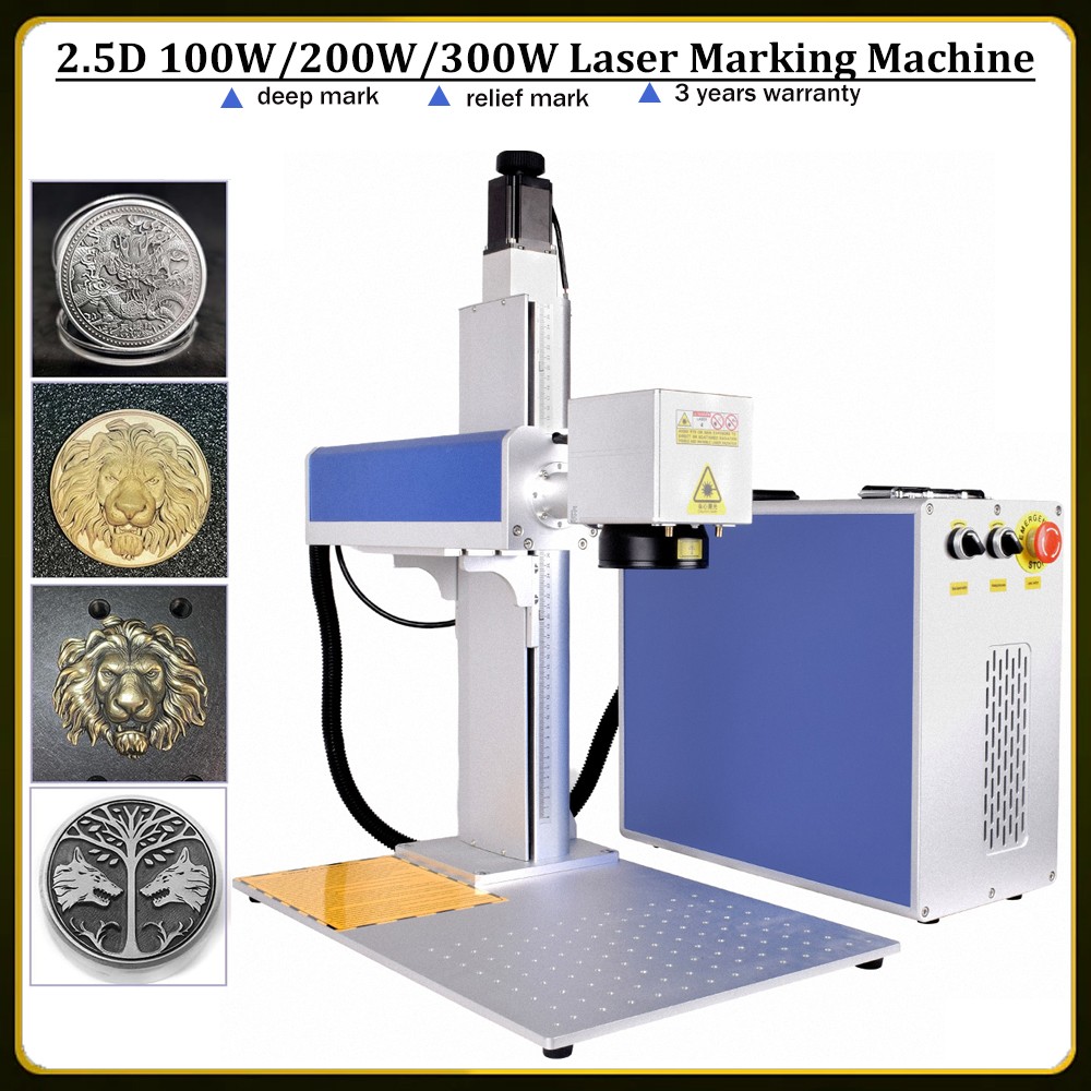 100W/200W/300W 2.5D JPT Fiber Laser Marking Machine Metal Deep/Relief Engraver