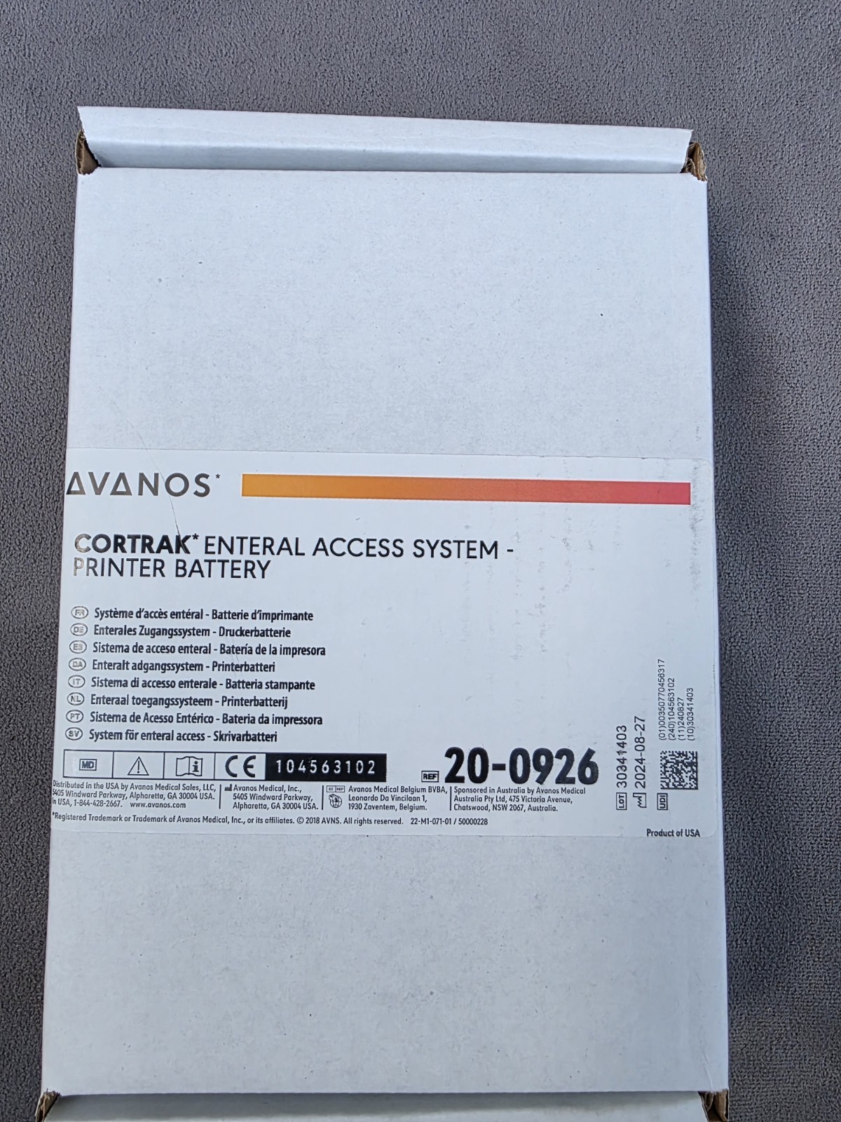 New CORTRAK Enteral Access System Printer Battery (20-0926) Printer Battery