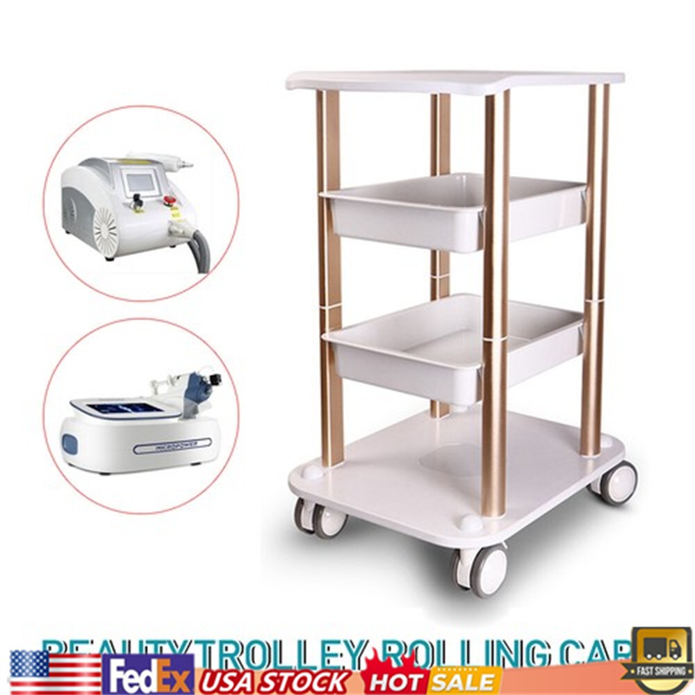 Beauty Salon Trolley Esthetician SPA Equipment Storage Stand Trolley Cart 360??