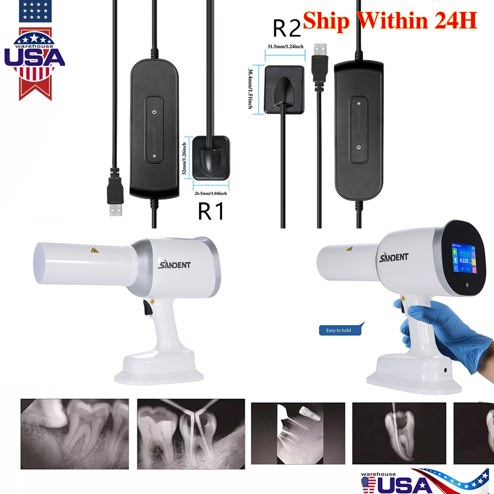 Dental Hygiene Prophy Handpiece 360° Straight Nose Cone 4:1 Air Motor 2Hole B2