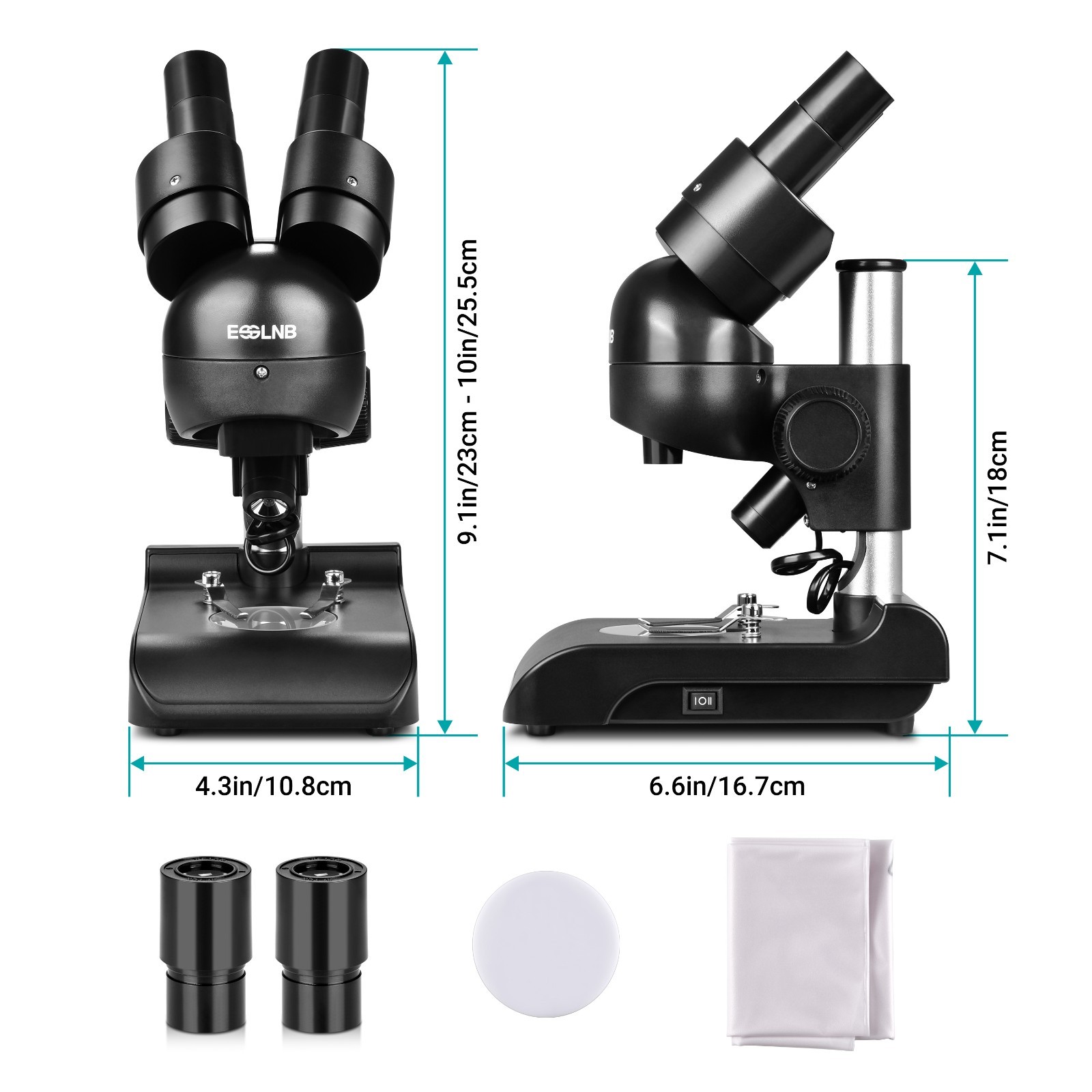 Portable Biological Microscope with 10x Eyepieces 3XObjectives 30X Magnification