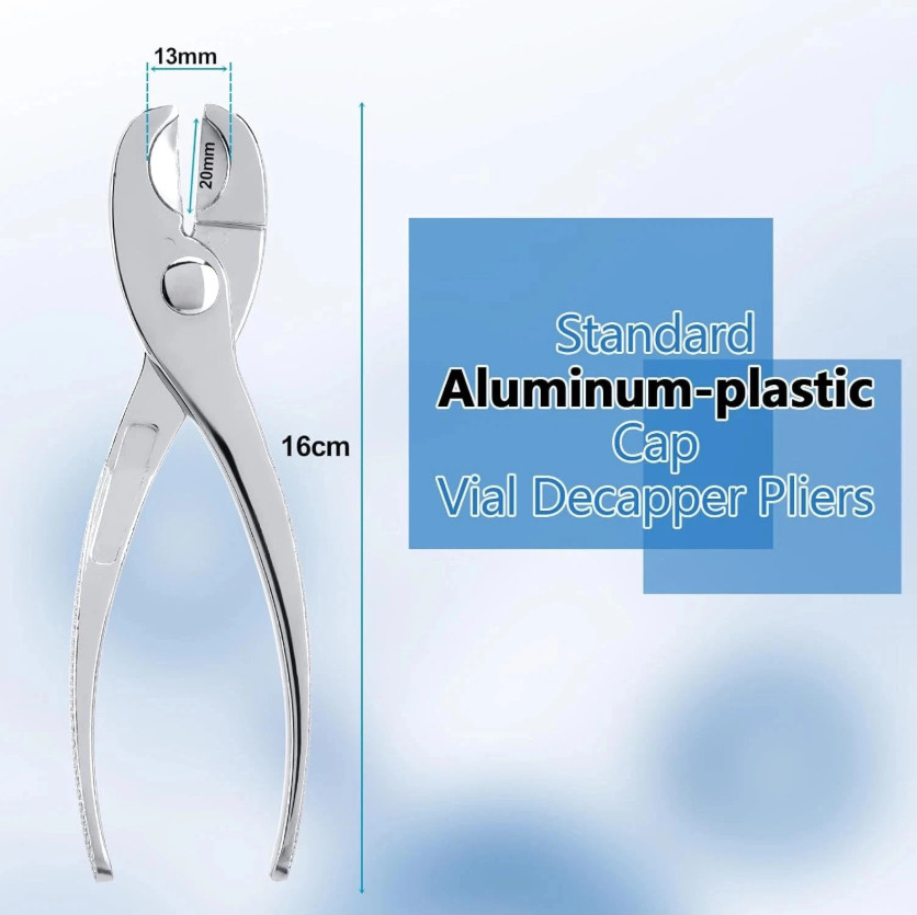 Vial Pliers Stainless Steel Twin Action Crimped Vials Decapper For Decapping New