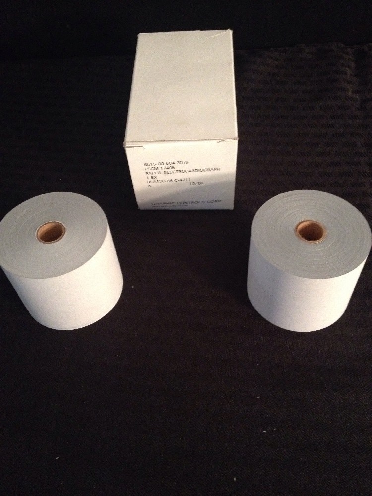 2 ROLLS (1 BOX) GRAPHIC CONTROLS 2.5″ (62mm) Electrocardiograph Paper