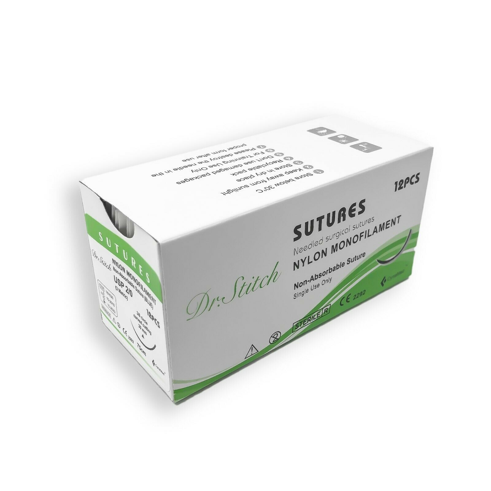 Nylon Monofilament Training Sutures Dental-Vet-Med 12/ Pack, Sterile