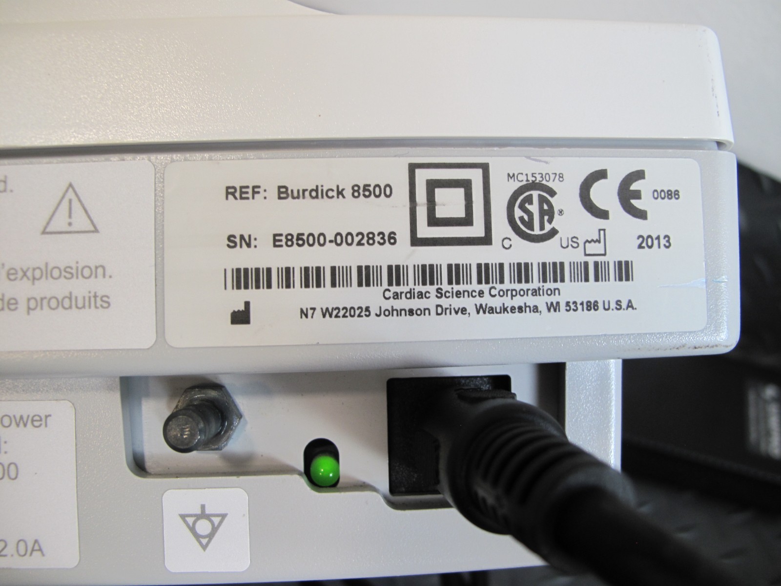 Cardiac Science Burdick 8500 ECG EKG Electrocardiograph w/ power supply