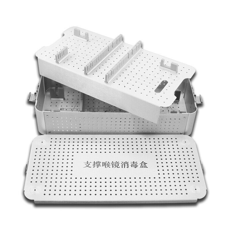 Aluminum alloy laryngoscope sterilization tray box instrument box 410mm*235*90mm