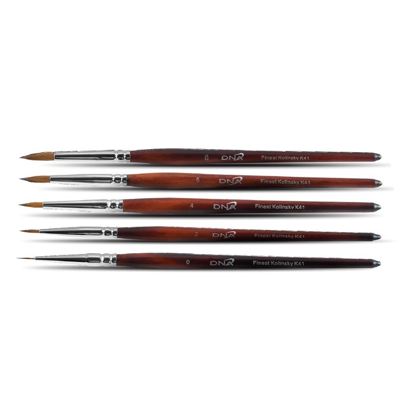 Premium Dental Kolinsky Brush Set – 5pcs #0 #2 #4 #6 #8 – Precision Dental Tools