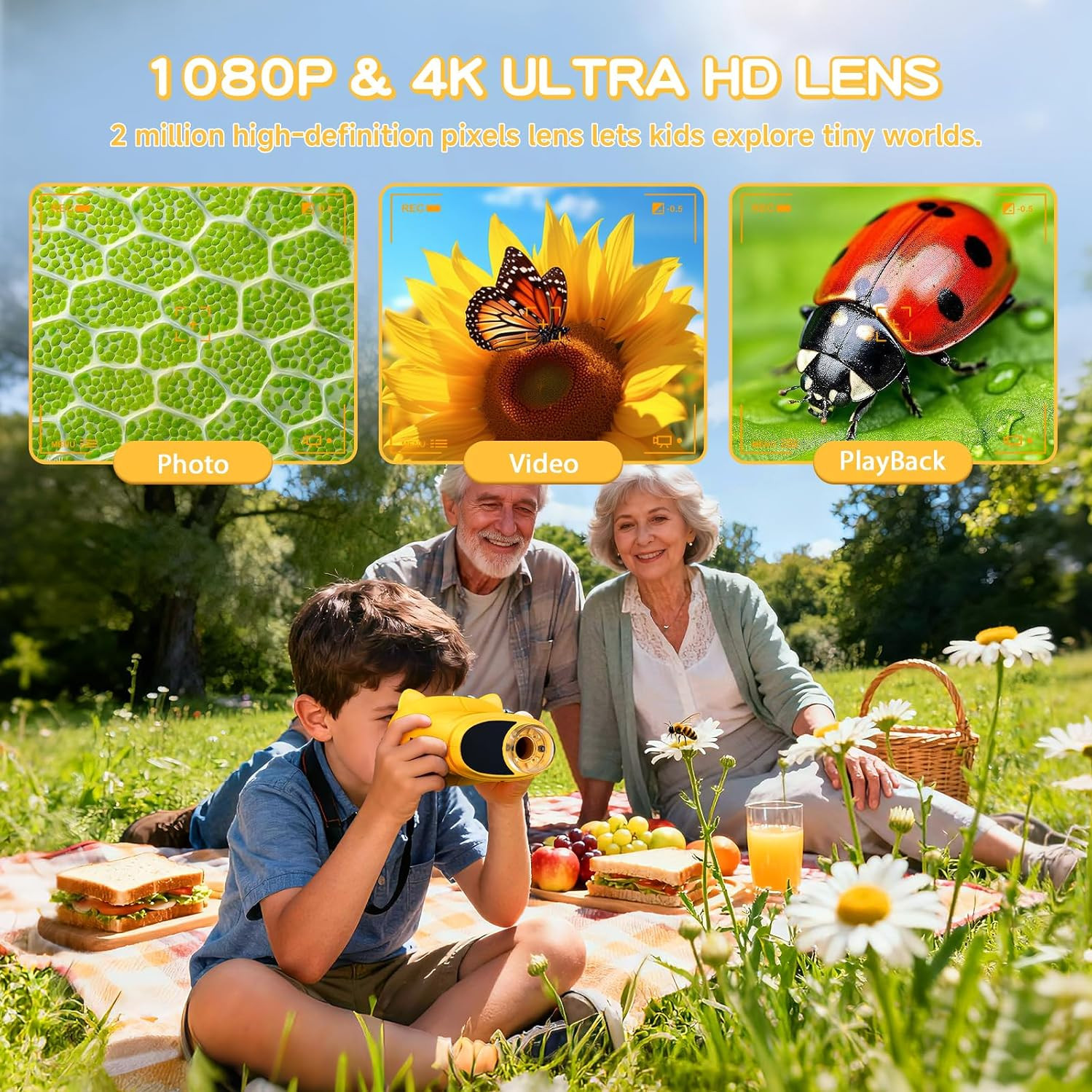 1000X Handheld Digital Microscope for Kids, 4K Wonder Quest Microscope with 2.4″