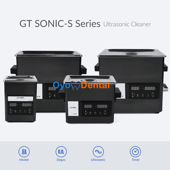 GT SONIC S Touch Panel 2L-9L Ultrasonic Cleaner 50-200W with Heater & Timer