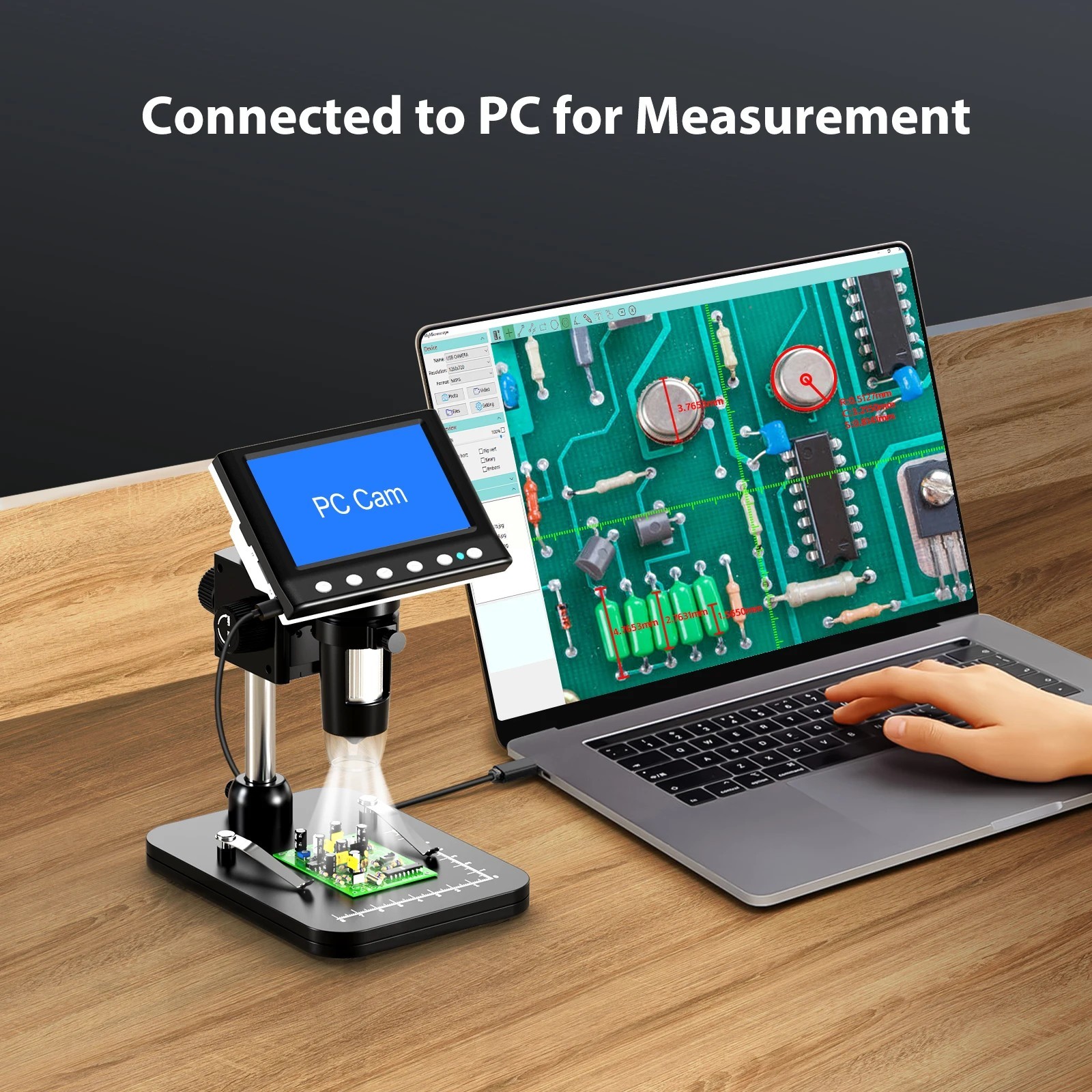 Digital Microscope With Screen 1000X Coin 1080P Video 4.3” LCD Screen Soldering