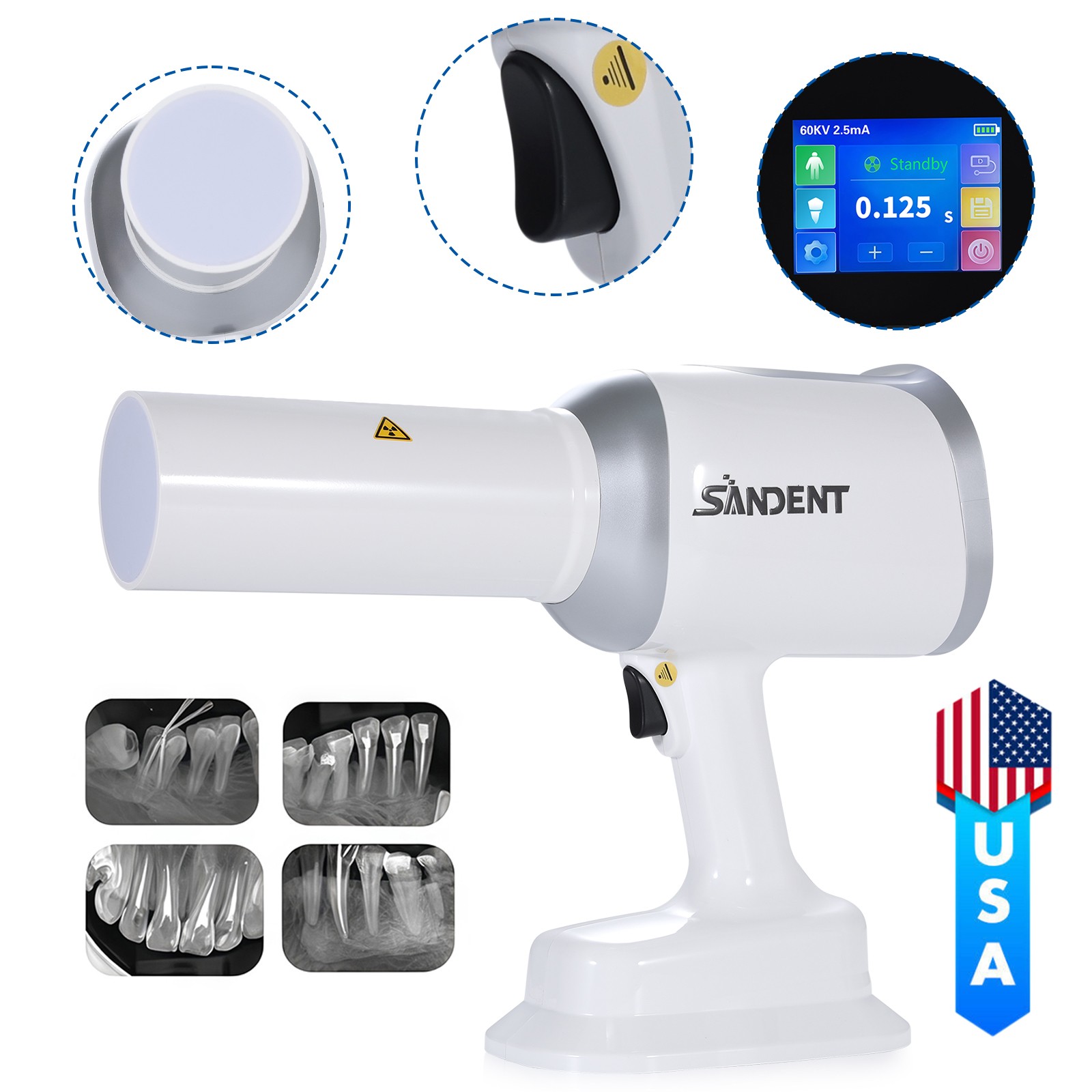 Dental Scatter Shield Protective Ring + Portable Handheld X-ray Machine Kit