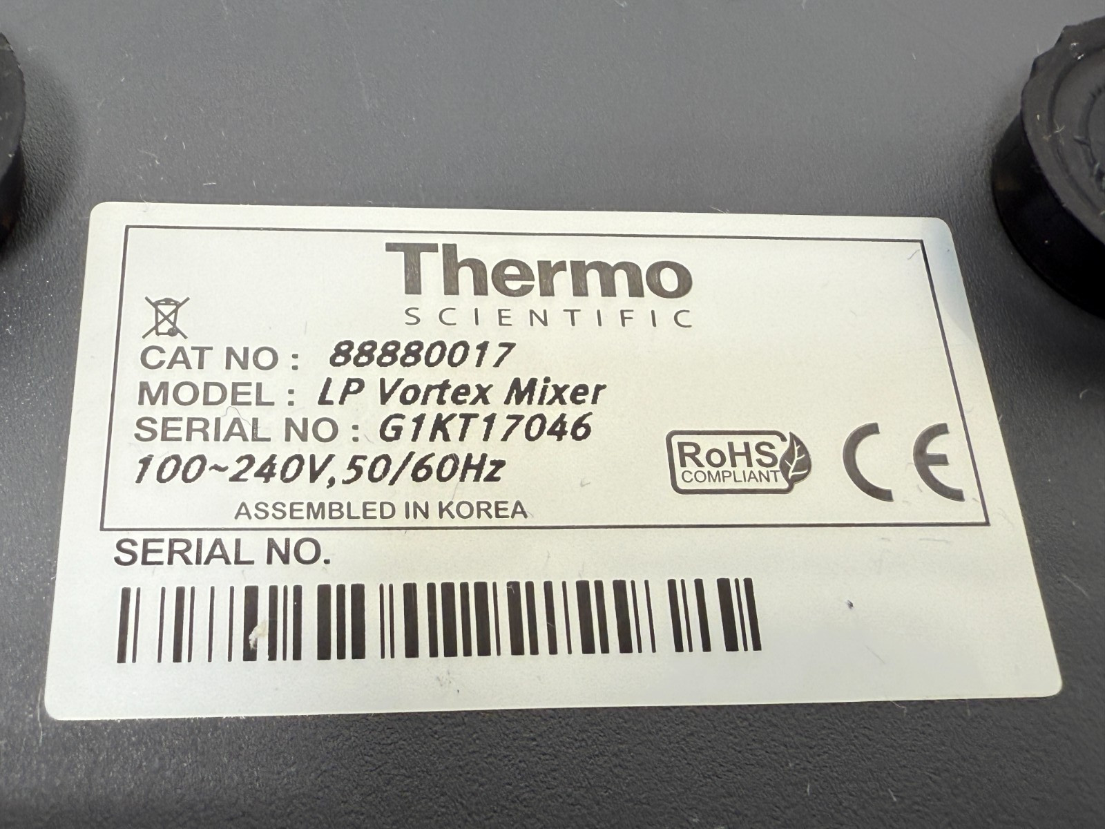 Thermo Scientific 88880017 LP Vortex Mixer 0-3000rpm 100-240V 50/60Hz