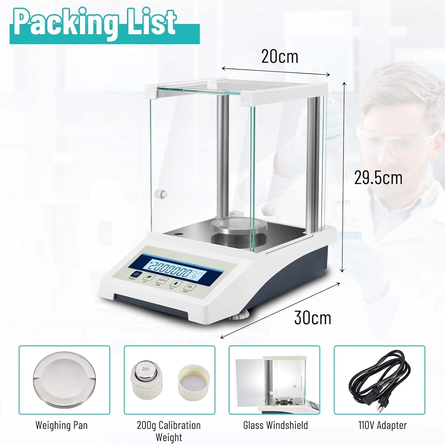 220gx0.0001g 0.1mg Digital Electronic Analytical Balance Precision Lab Scale New