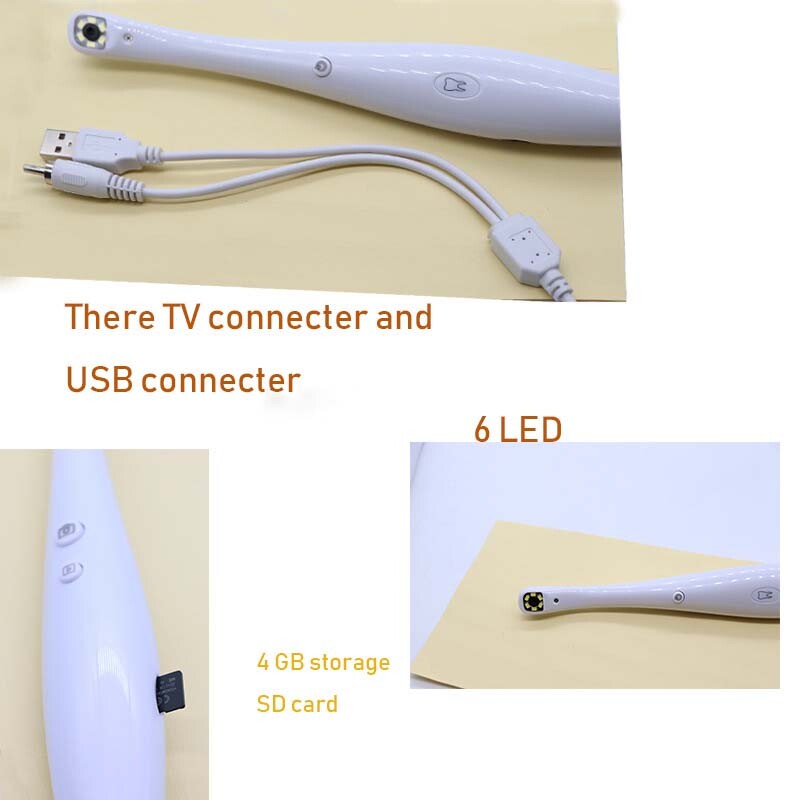 Dental LED intraoral camera handle 6 LED lights USB interface video function bgt