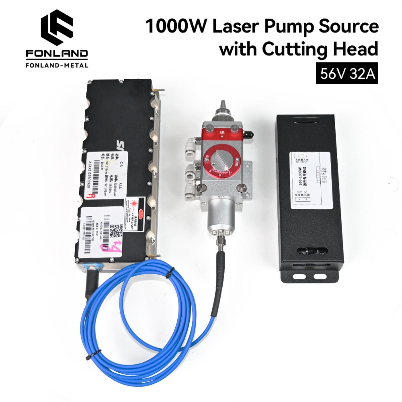 Raycus 1000W 3rd Gen SMA905 Laser Pump Driver Fiber Laser Head For DIY Cutting