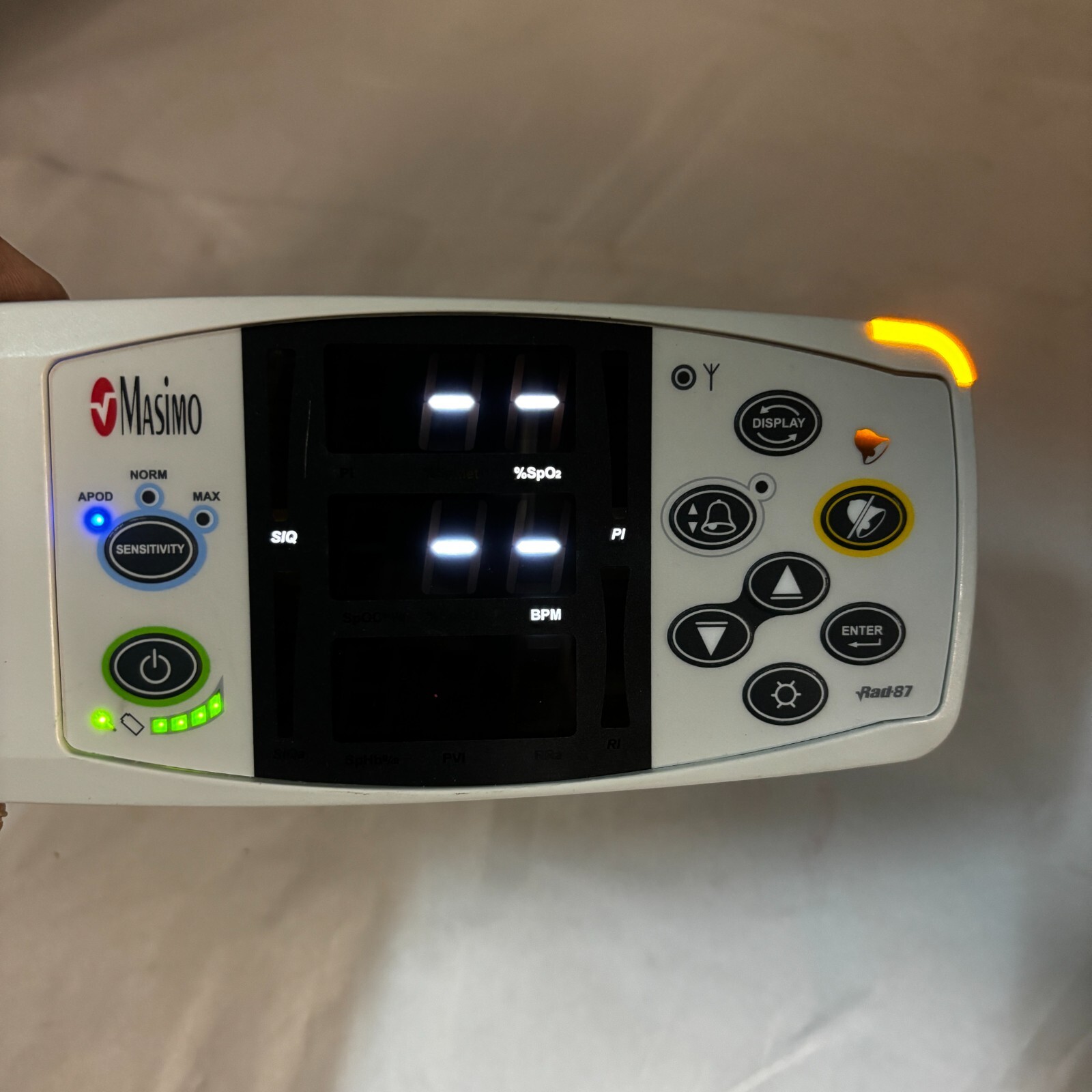 MASIMO SET RAINBOW RAD-87 PULSE OXIMETER RAD87 RS-232 100-240V 50/60HZ 15VA 🎯