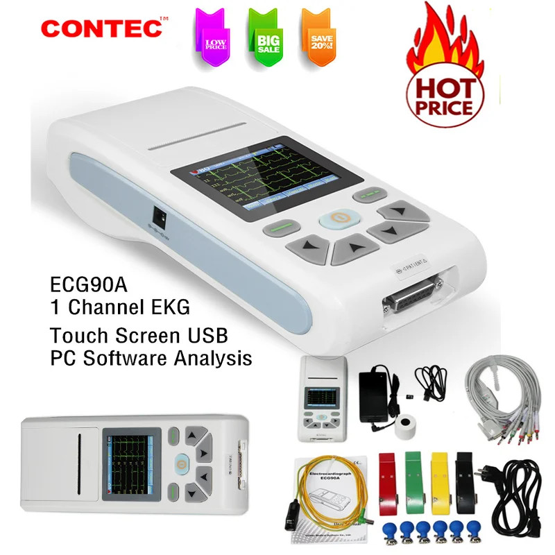 CONTEC Ecg90a Portable electrocardiograph ecg 12-Channel ECG/EKG Machine