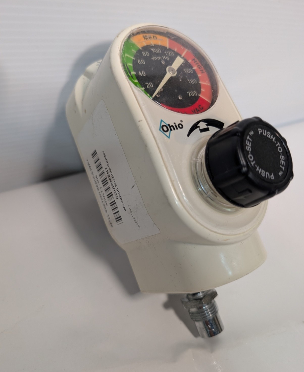 Ohio 1251 Push-To-Set Analog Adult Intermittent/Continuous Suction Regulator