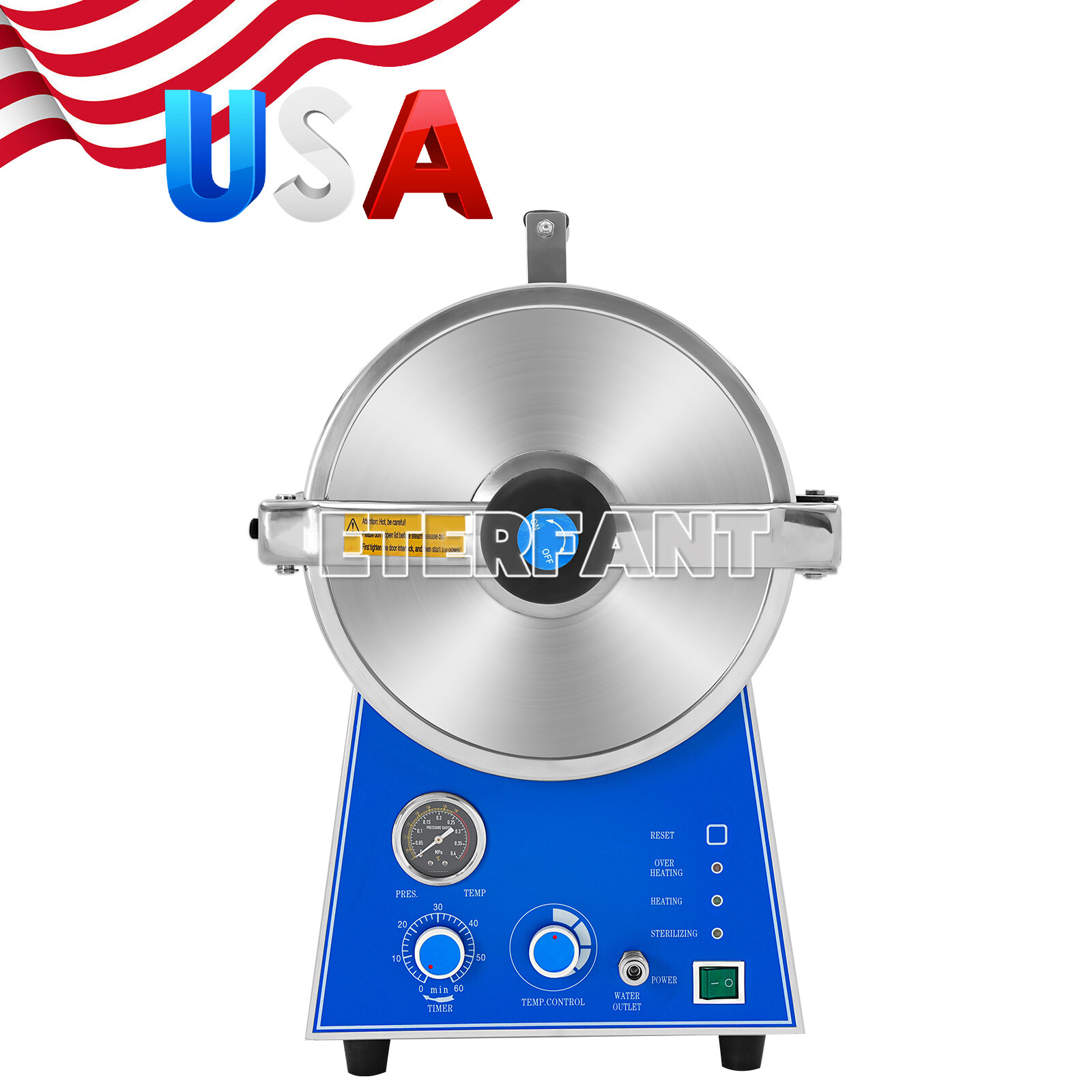 ETERFANT 24L Dental Autoclave Steam Sterilizer/27L Surgical UV Sterilizer+Trays