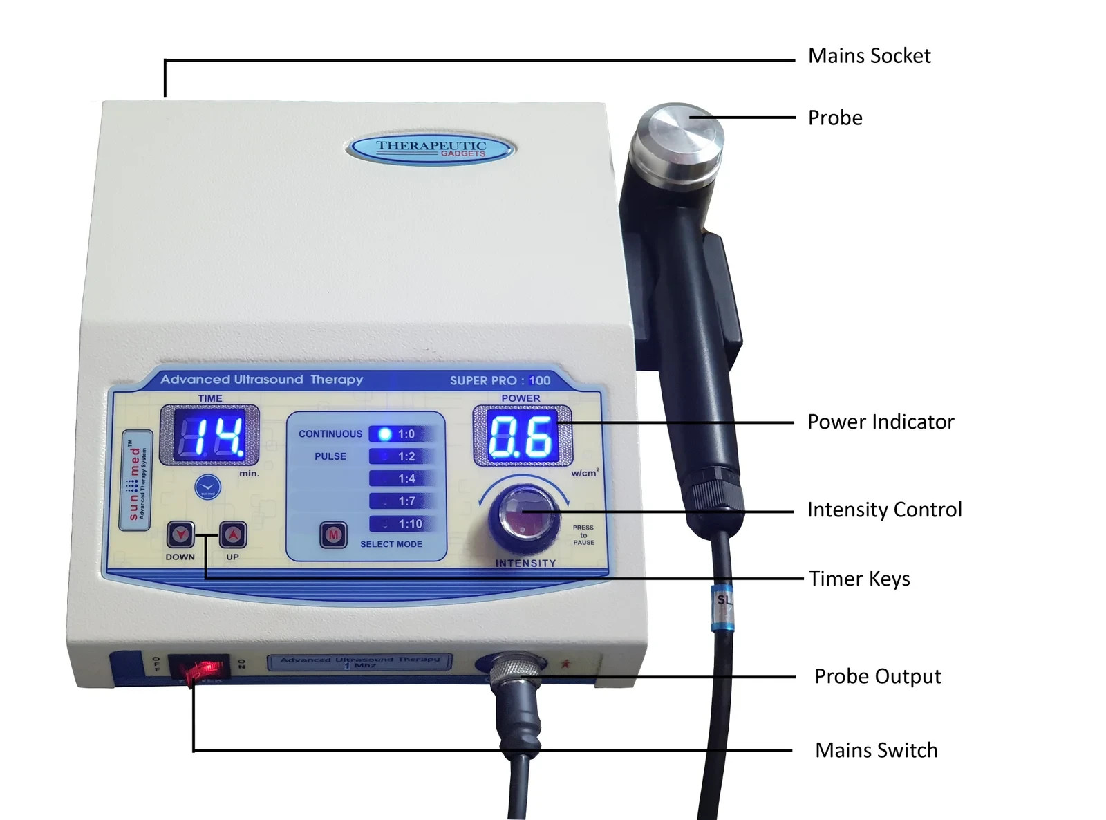 PORTABLE 1 MHz PHYSIOTHERAPY US ULTRASOUND PHYSICAL THERAPY UNIT