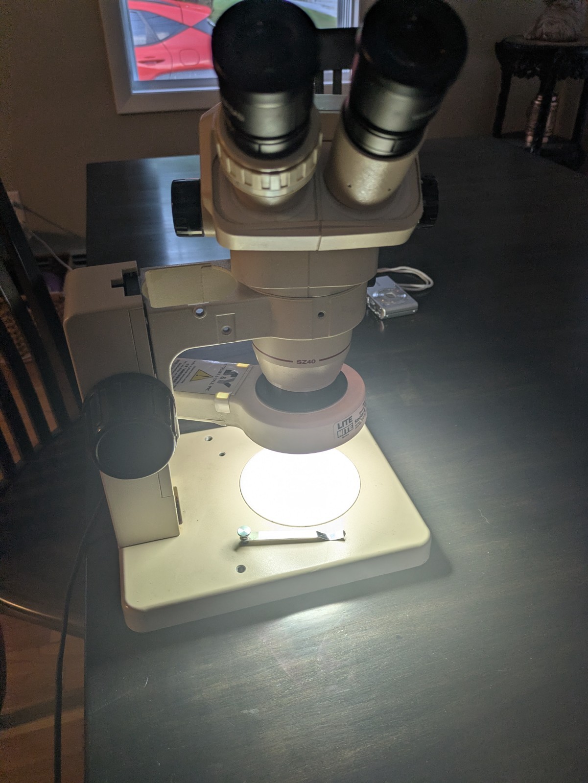 Olympus SZ40 Stereo Microscope System with Stand, Stocker & Yale Lite Mite, Nice