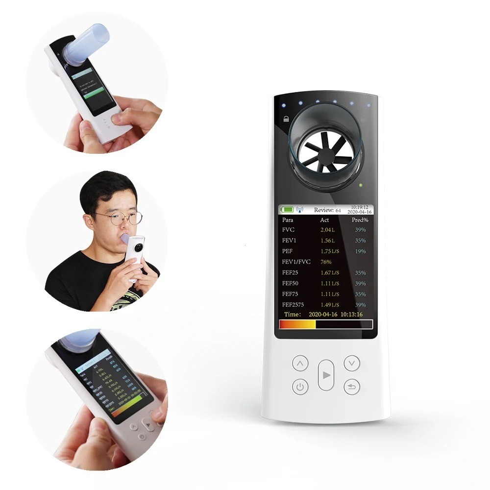SP80B Handheld Bluetooth Spirometer – Pulmonary Function Tester (FVC, FEV1, PEF)