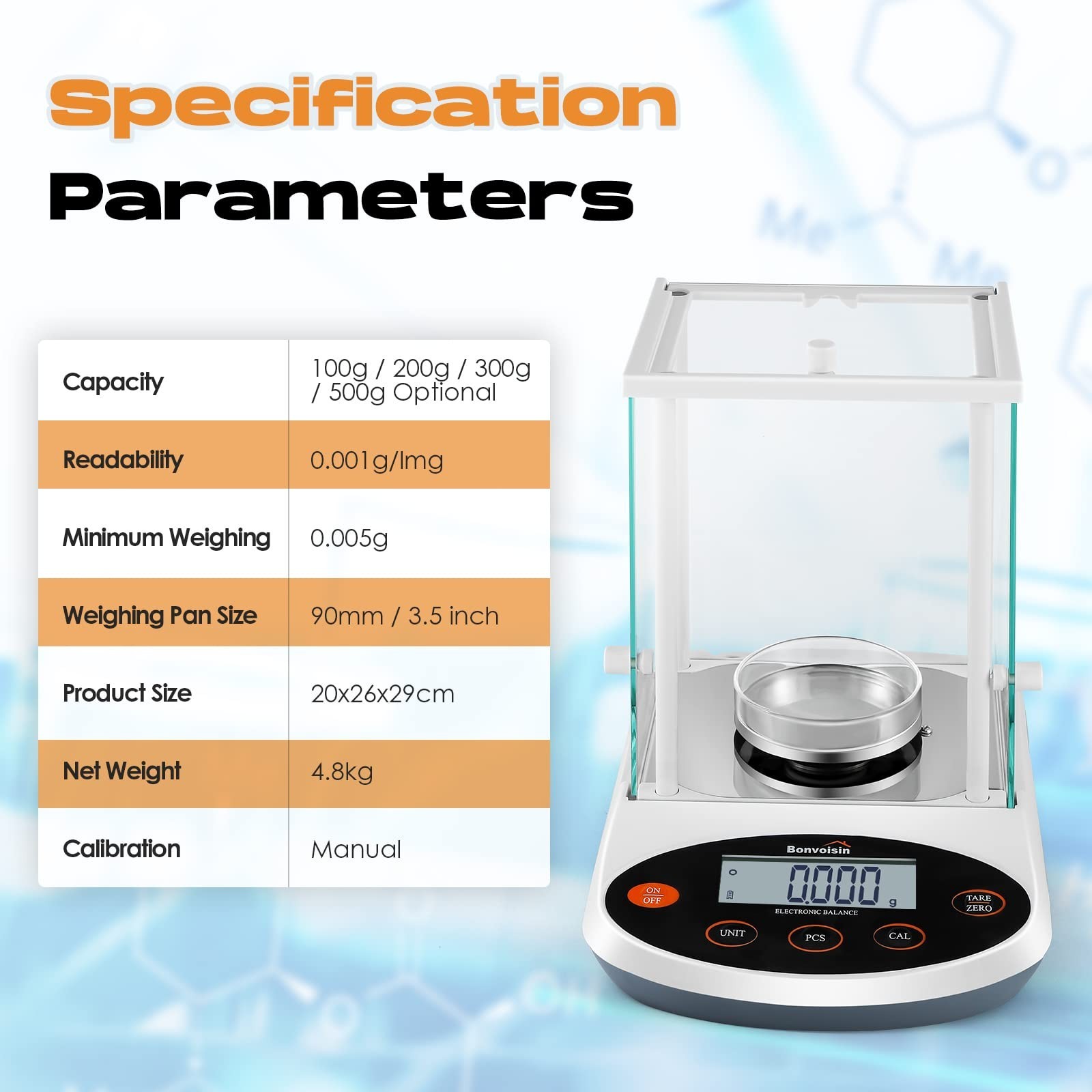 Bonvoisin Analytical Balance 300gx1mg Precision Lab Scale Digital Electronic …