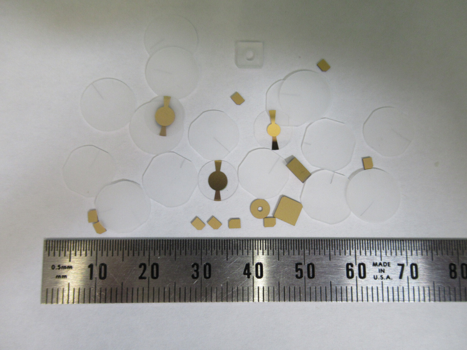 LOT BLANKS PIEZOELECTRIC QUARTZ CRYSTAL X-Y-CUT GOLD COATED PIEZO SENSOR AL-B-17