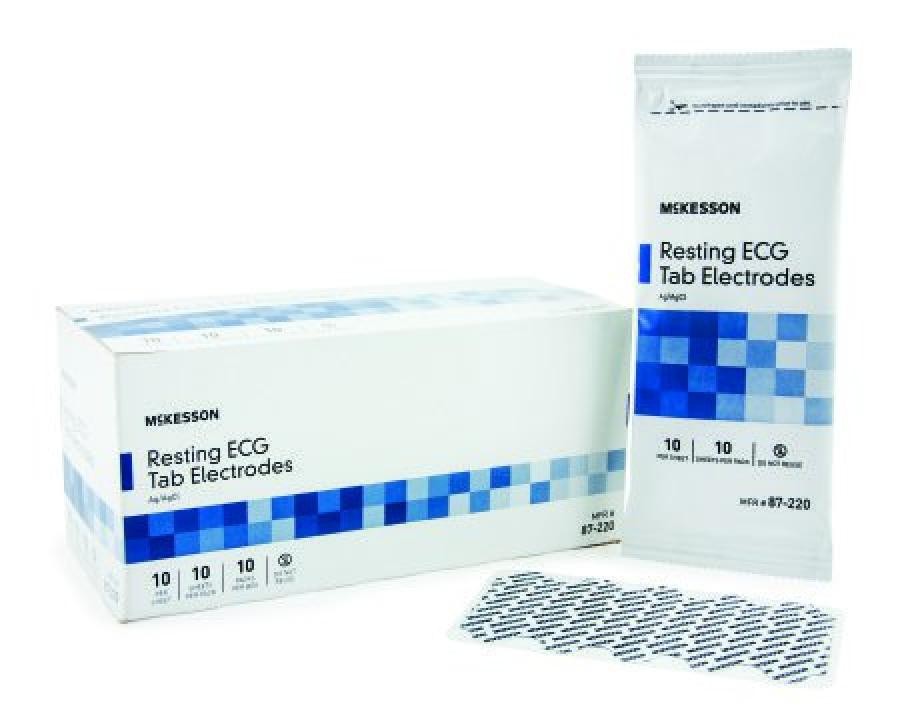 McKesson Resting ECG Tab Electrodes 1 In x .75 In Non-Radiolucent 4000 Ct