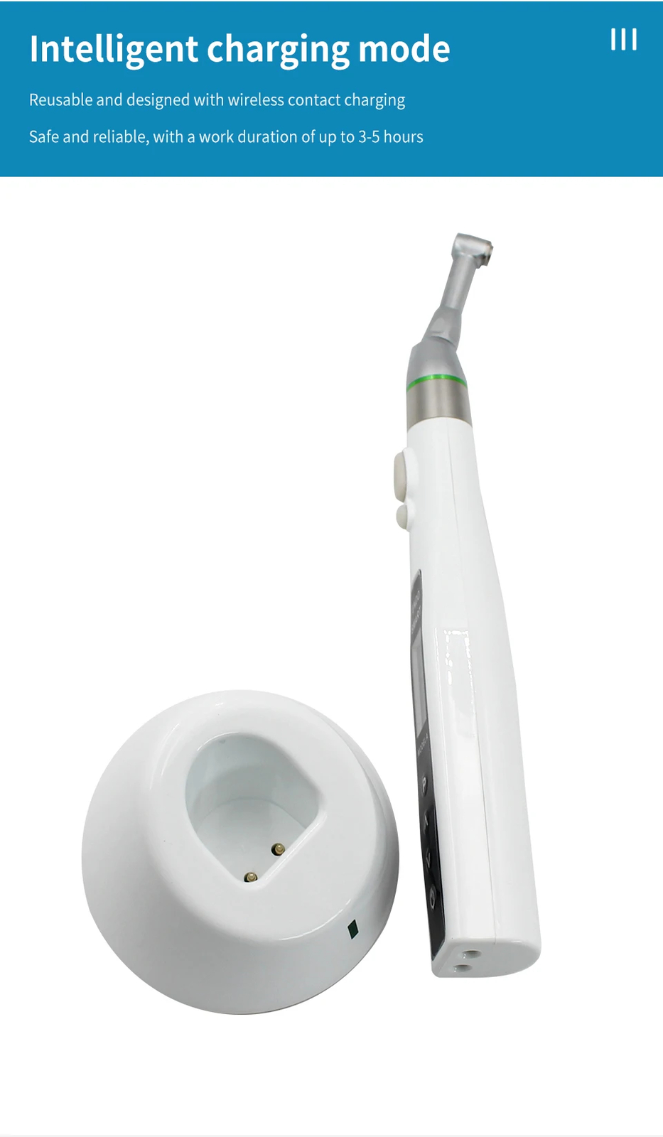 Dental Cordless LED Endo Motor 16:1 Contra Angle Apex Locator Root Canal
