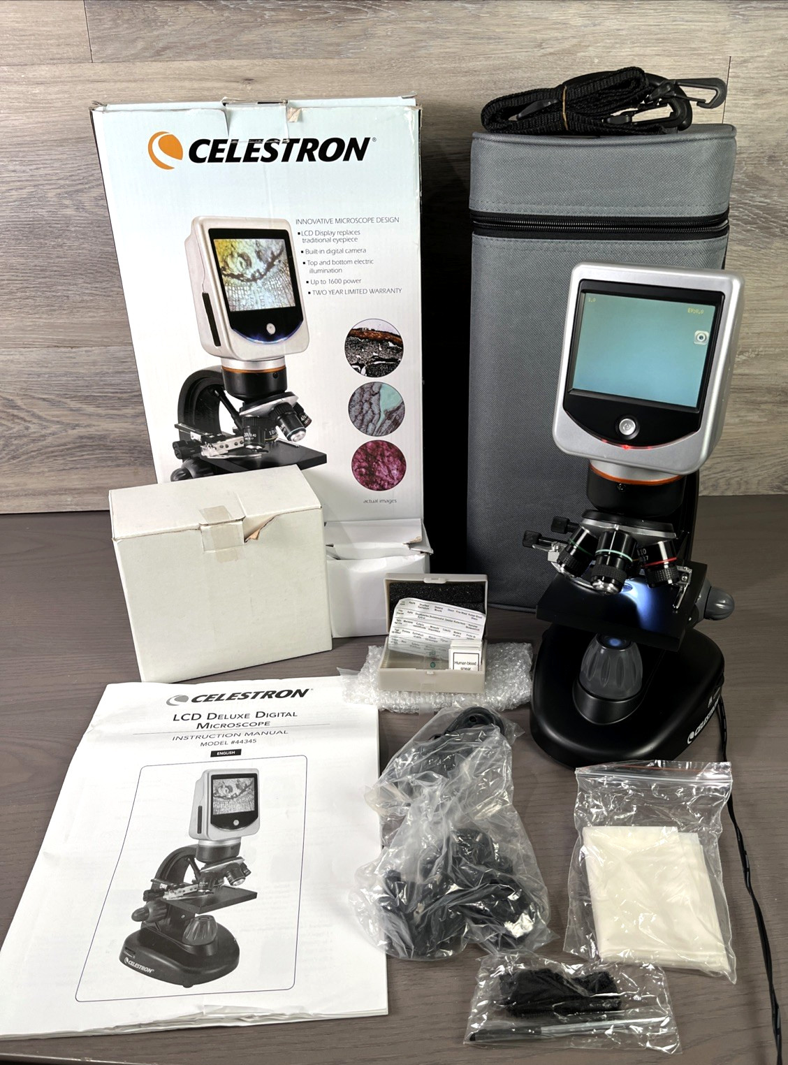 Celestron LCD Deluxe Digital Microscope 44345 NIOB