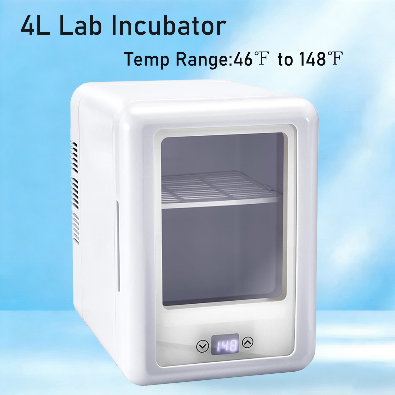 4L Lab Incubator for Precise Temperature Control 46-148℉ Intelligent Control