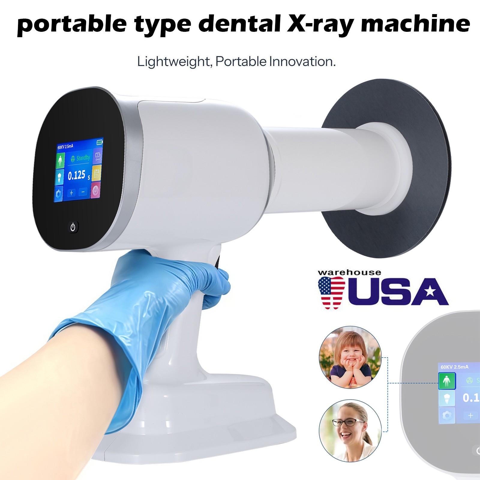 Dental Scatter Shield Protective Ring + Portable Handheld X-ray Machine Kit