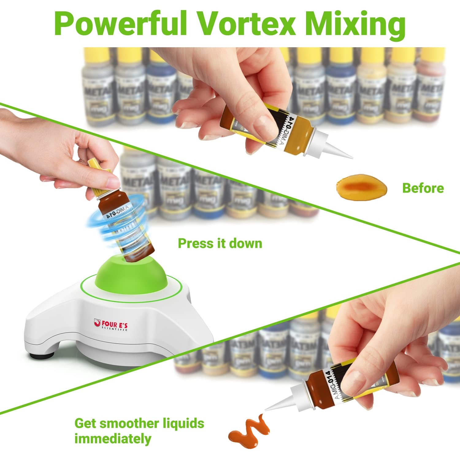 Lab Vortex Mixer Mini Vortex Shaker 5600RPM w/ Extra Silicone Cap Mixing Balls