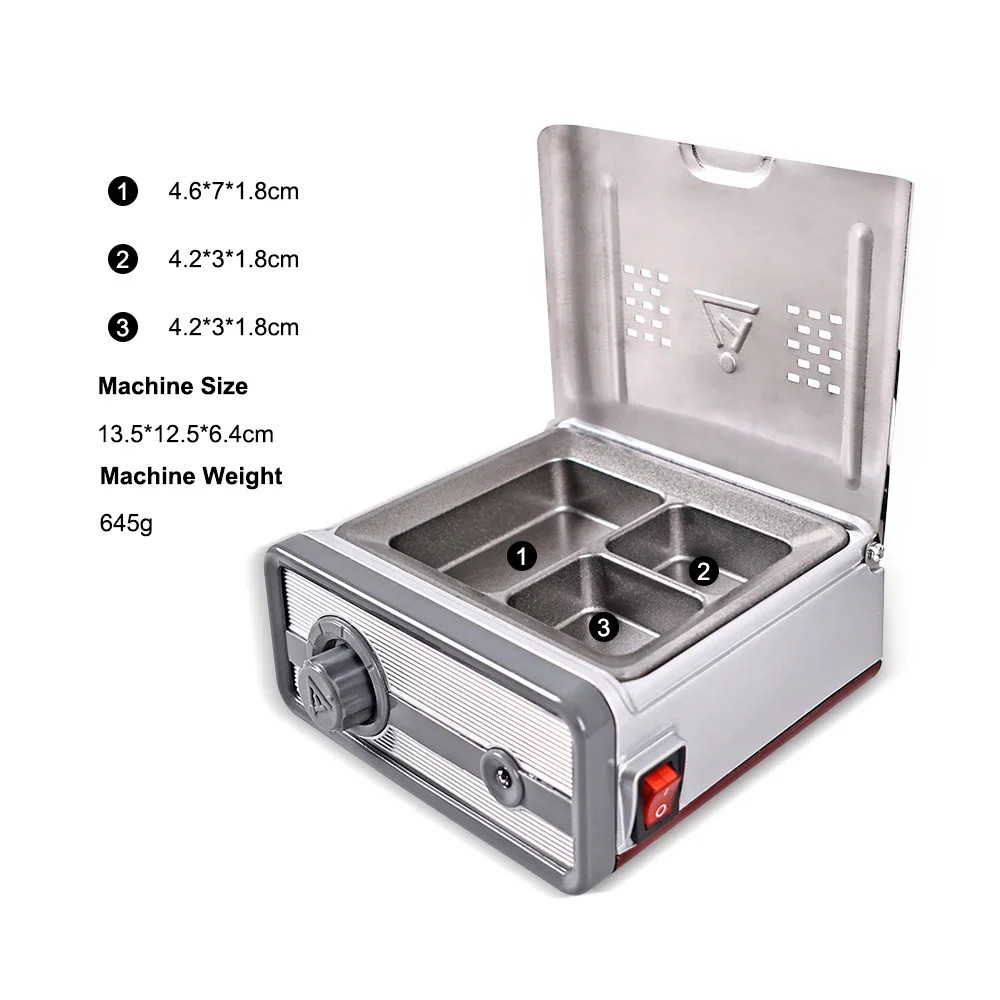 Dental Lab Wax Heater Pot 3-Well Analog Heater Melting Dipping Pot Machine 110V