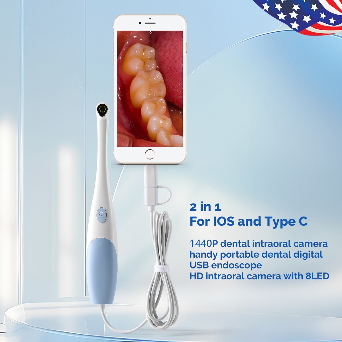 Dental Intraoral Camera Digital USB Imaging Intra Oral 6 LED Light Auto-Focus