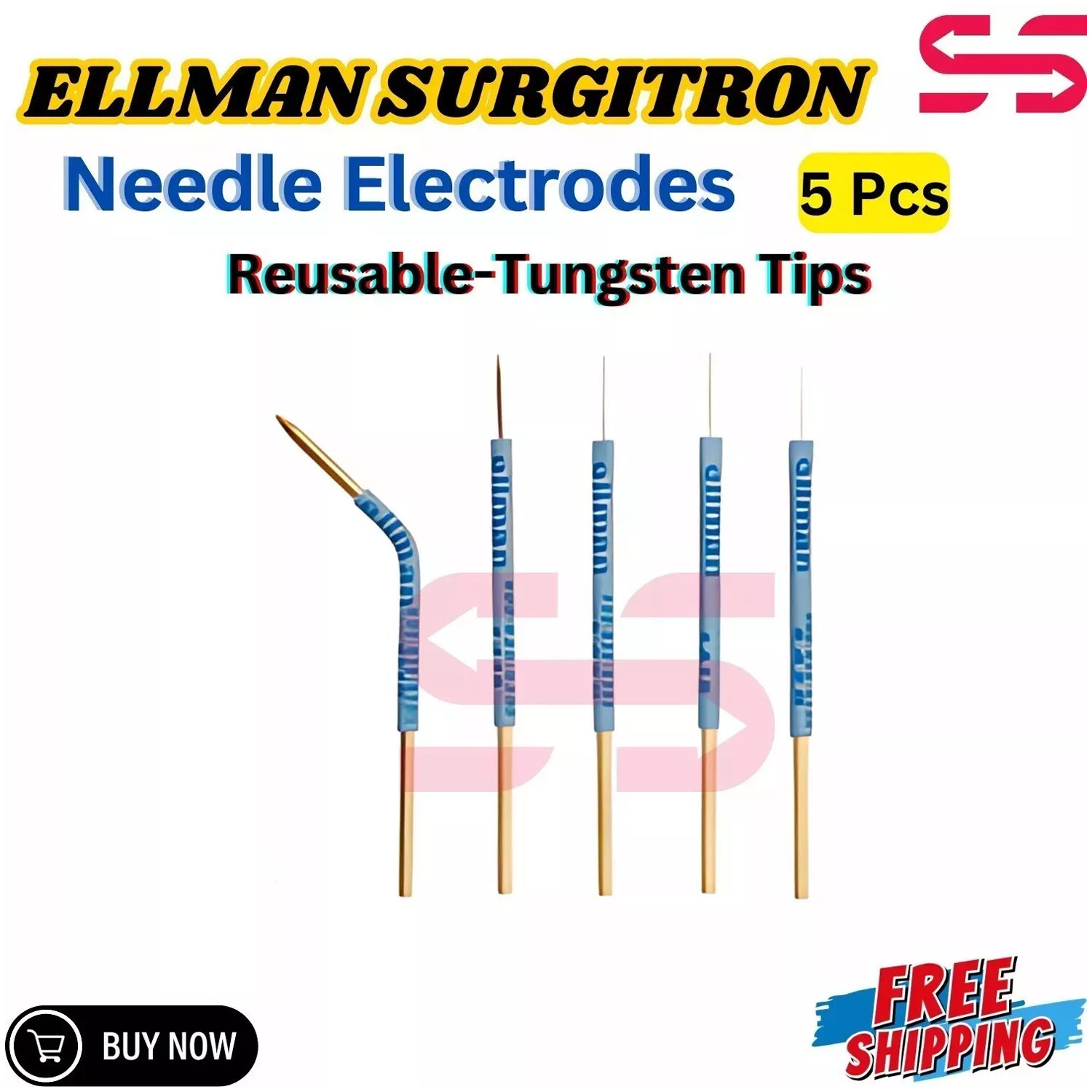 Ellman Surgitron Handpiece Needle Electrodes Reusable-Tungsten Tips New CE